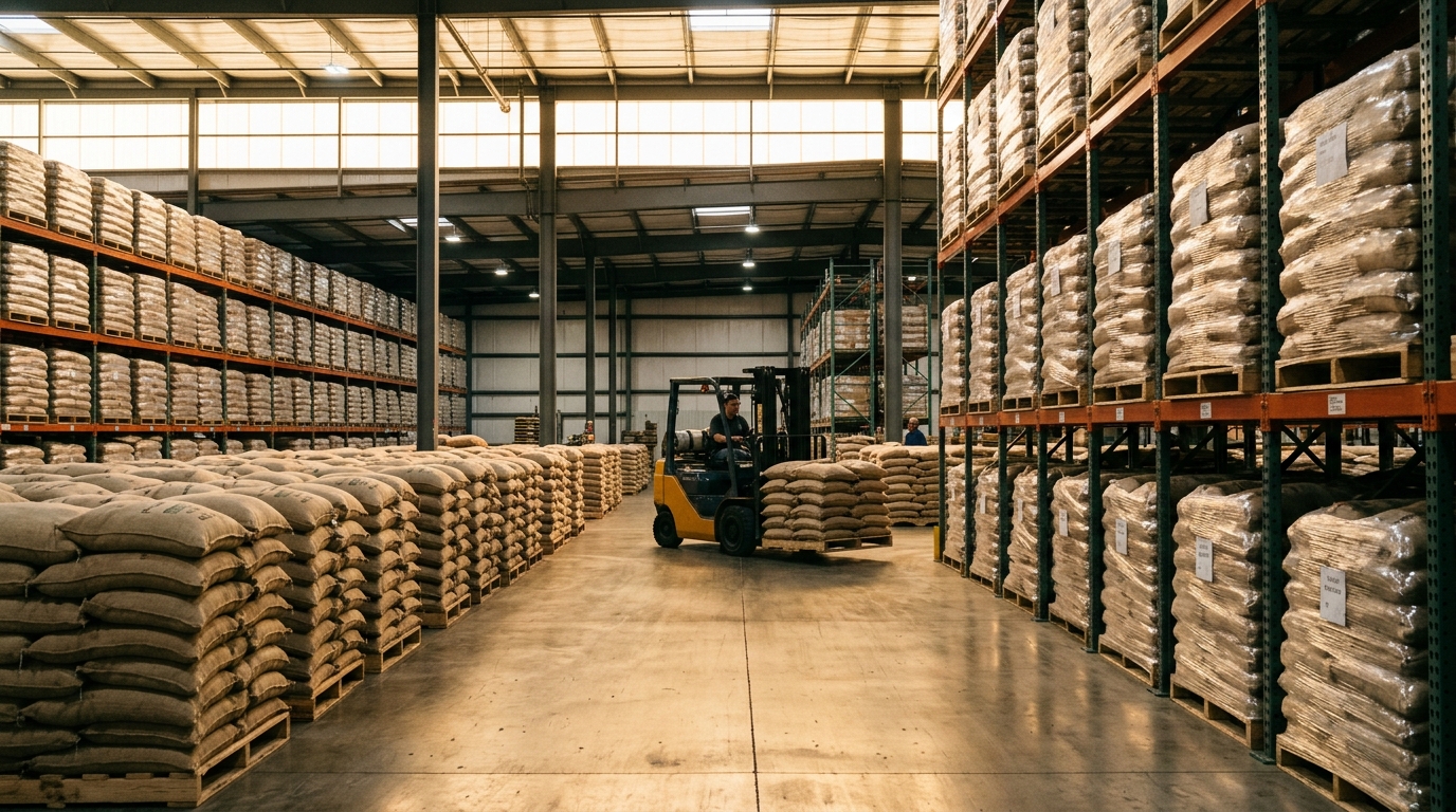 Wholesale agricultural commodity logistics and warehouse reserves